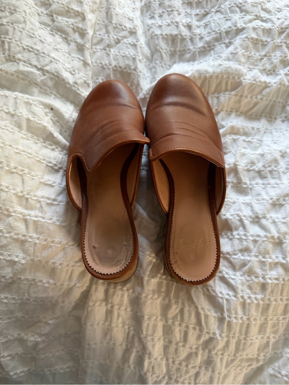 J. Crew Brown Leather Slip-On Mules